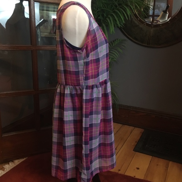 Purple Plaid Dress - Picture 2 of 5